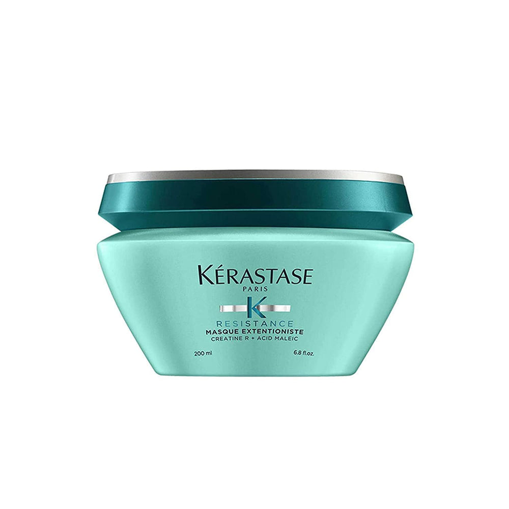 KÉRASTASE Resistance Masque Extentioniste bottle front showcases premium hair-strengthening care for stronger lengths