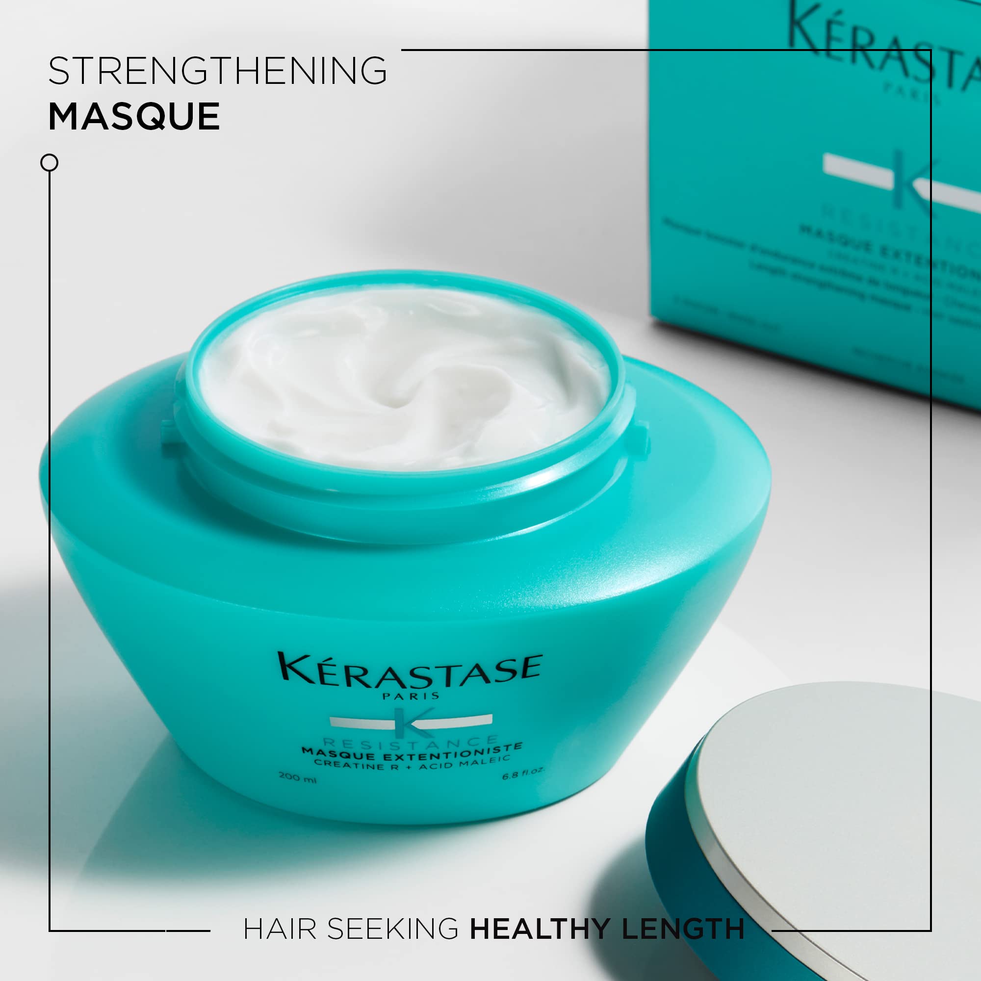 KÉRASTASE Resistance Masque Extentioniste tub closeup highlights creamy texture ideal for detangling