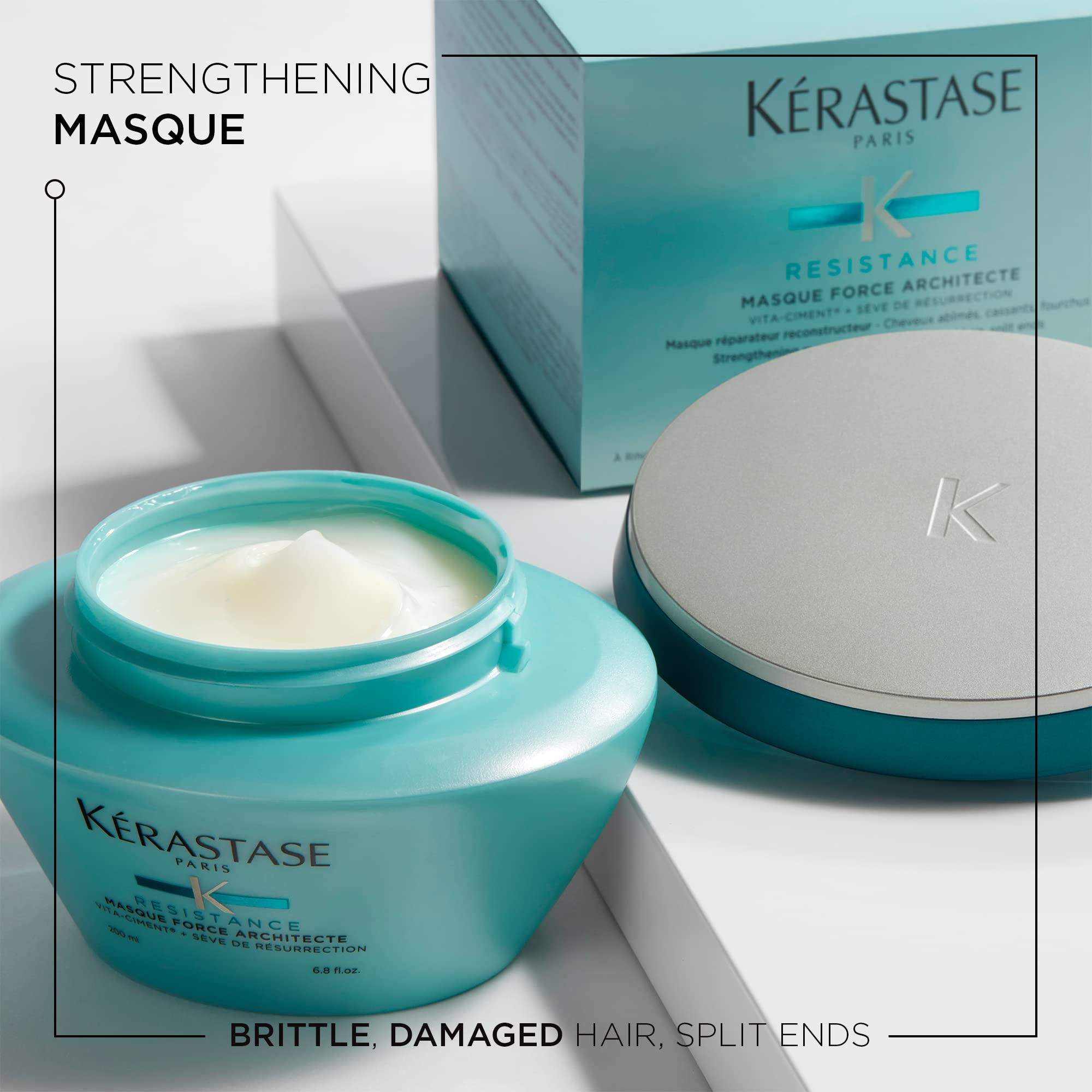 KÉRASTASE Resistance Masque Force Architecte cream-closeup highlights rich texture for damaged hair