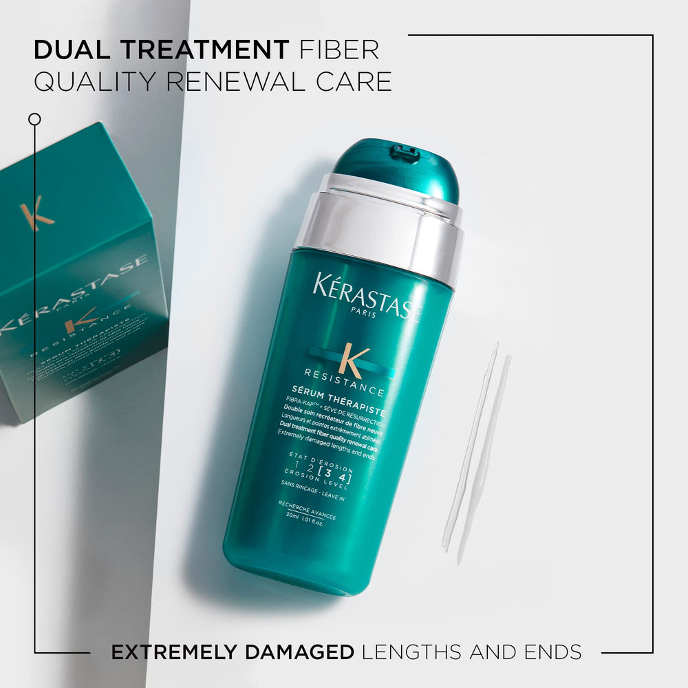 Kérastase Resistance Serum Therapiste pump-dispense enables precise application on towel-dried hair.