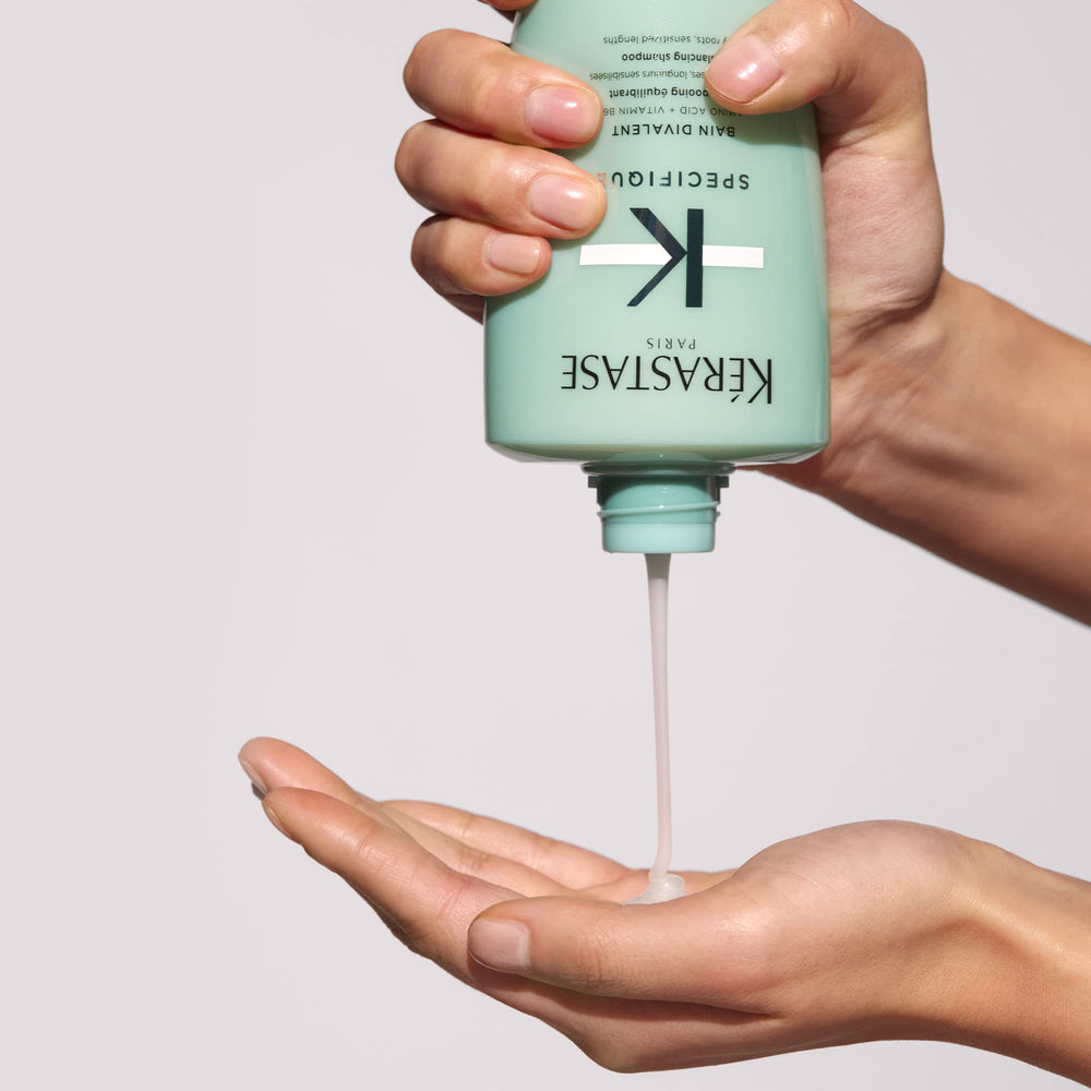 KÉRASTASE Specifique ceramides-amino-acids emphasize protective formula for hair fibers.