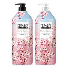 Kerasys CHERRY BLOSSOM perfumed shampoo bottle front with lingering scent
