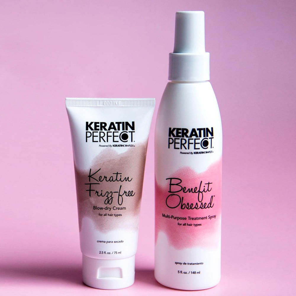 Keratin Perfect KP Frizz-free rosemary-infused formula closeup