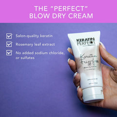 Keratin Perfect KP Frizz-free tube closeup highlighting smooth application
