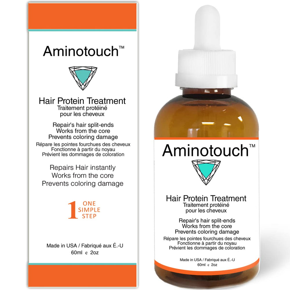 KERATIN RESEARCH Aminotouch application on hair demonstrates easy one-step treatment for frizz control