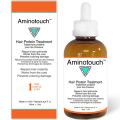 KERATIN RESEARCH Aminotouch application on hair demonstrates easy one-step treatment for frizz control