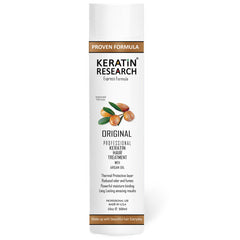 Keratin Research KR 10oz bottle close-up for salon-grade smoothing at home.