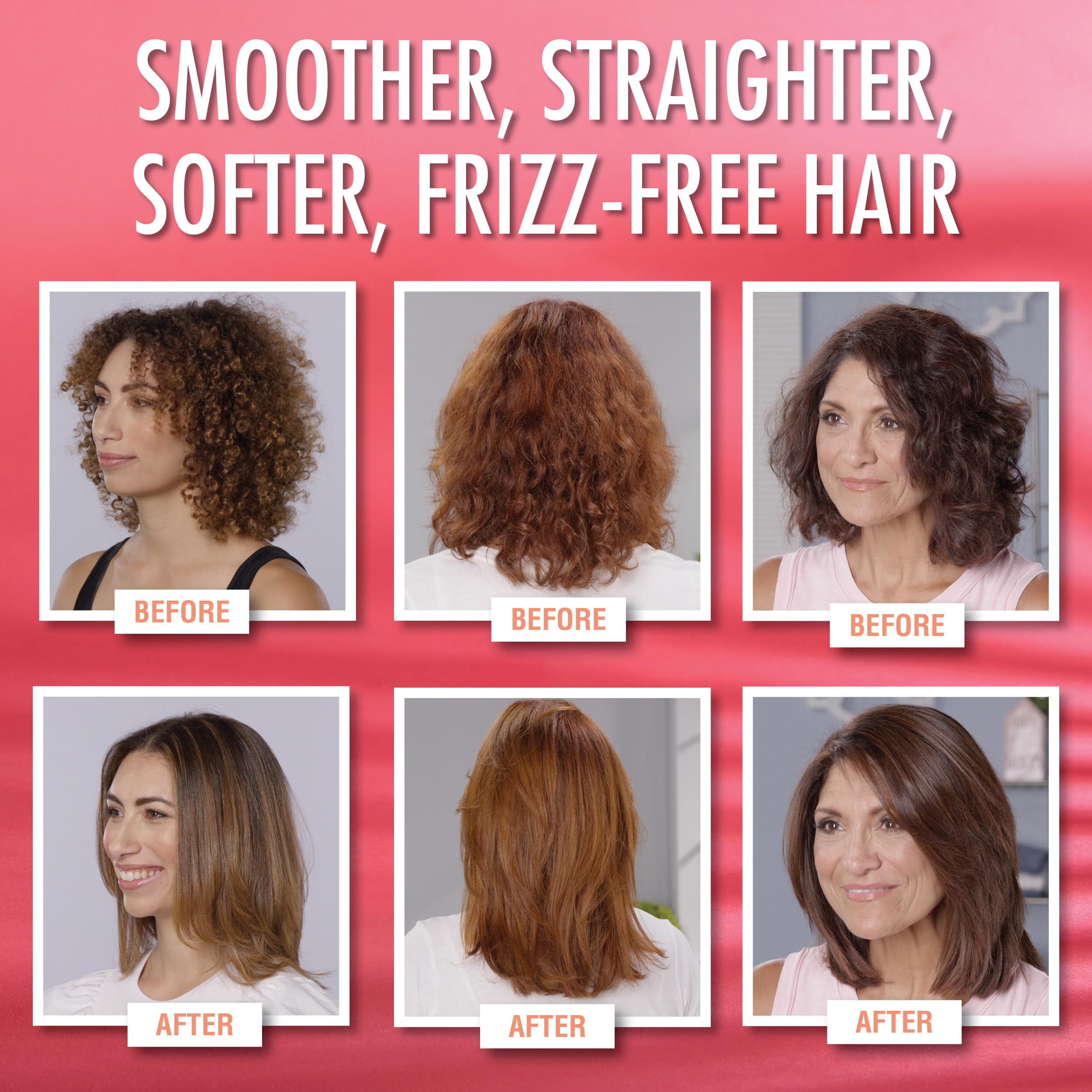 Keratin Salon Direct hair-smoothing in action shows frizz control and shine.