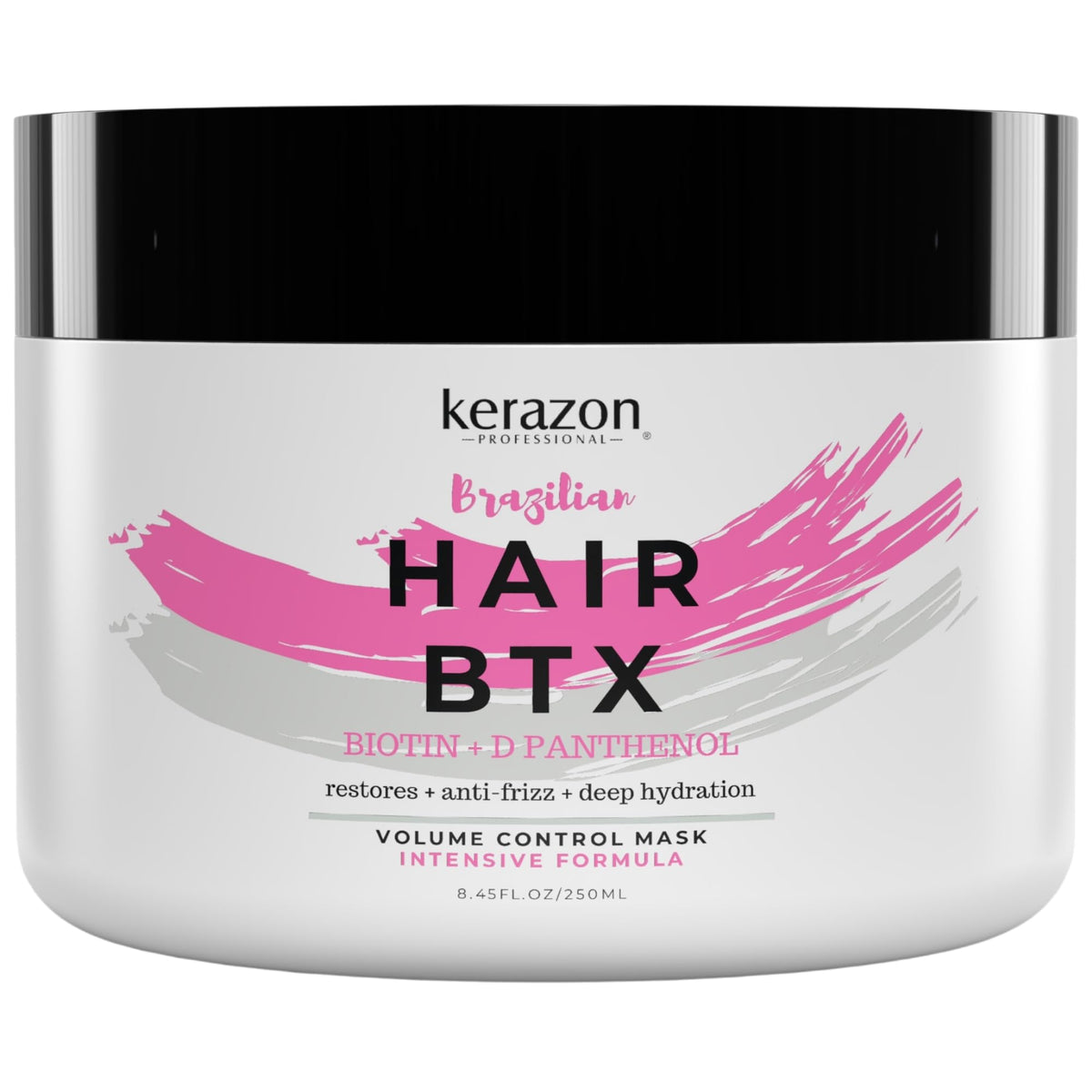 Kerazon Intensive Brazilian Hair BTX bottle 8oz demonstrates smoothing and volume-control benefits.