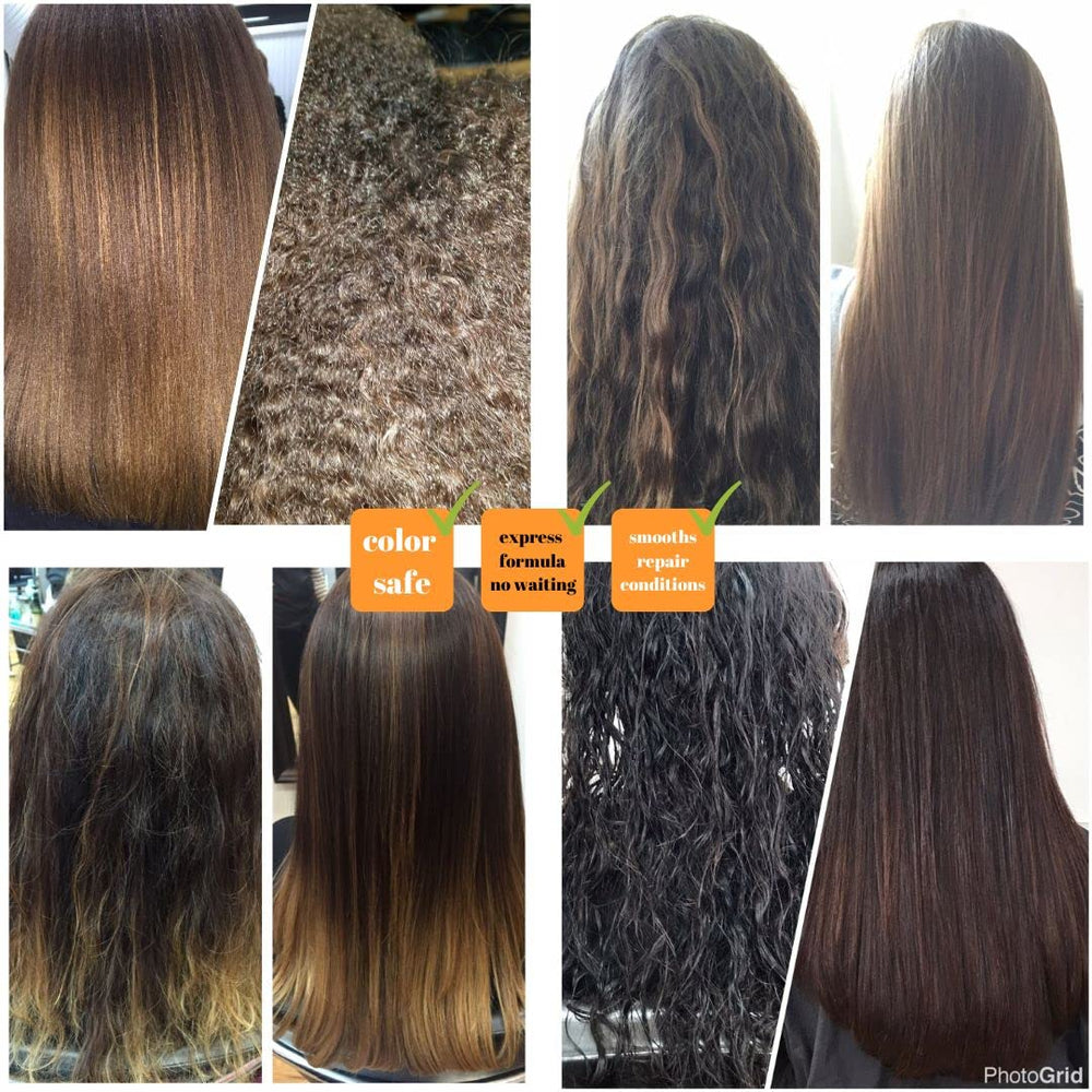Kerazon Professional Step 2 Brazilian Keratin Treatment bottle highlights smoothing action