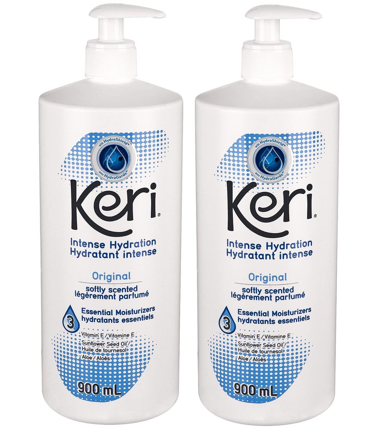 Keri Lotion Original softly scented application scene emphasizes silky softness.