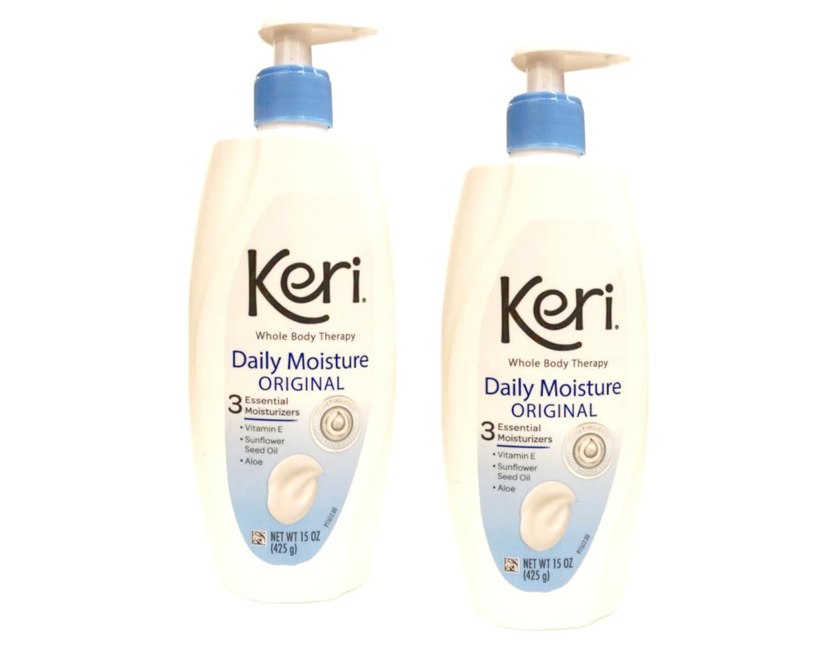 Keri Original Moisture Therapy bottle front for daily skin hydration.