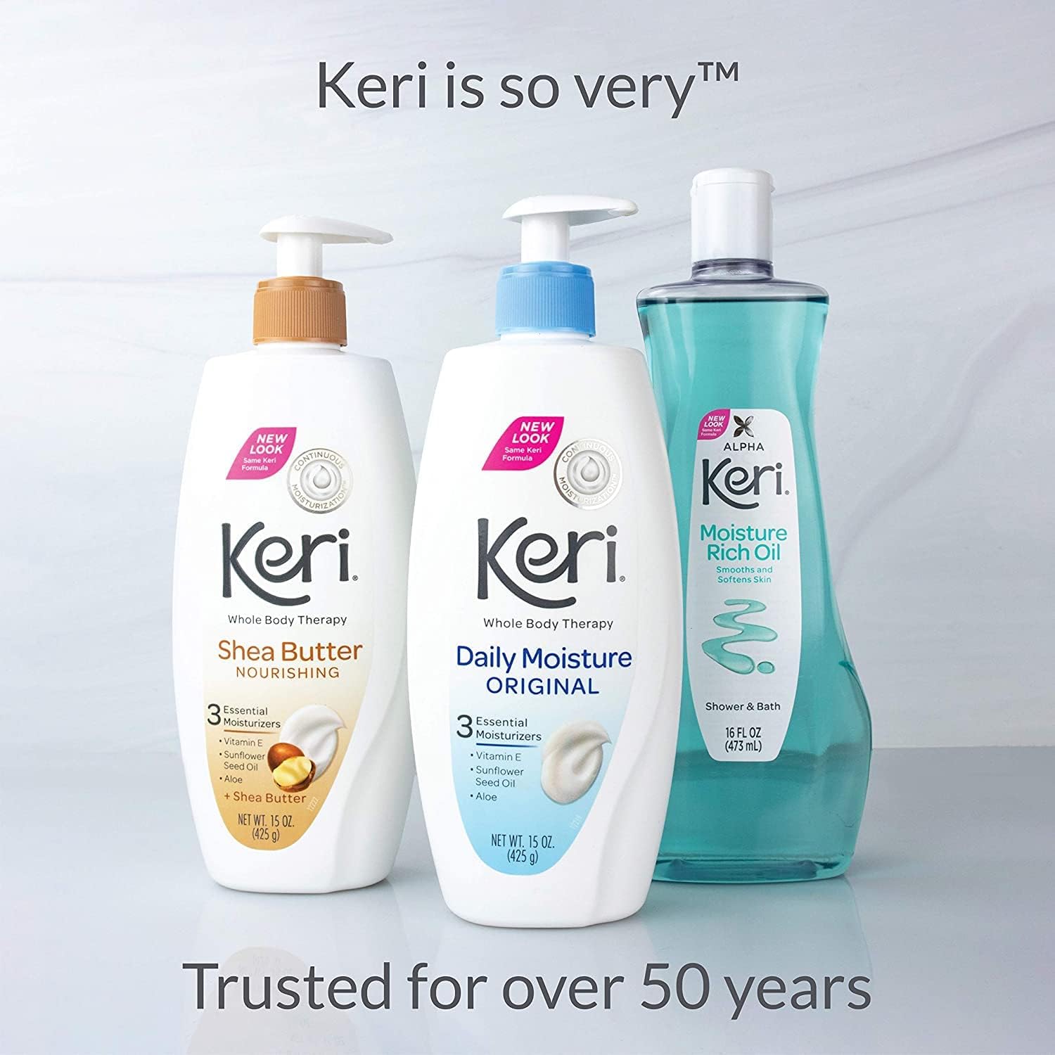 Keri Original Moisture Therapy pump dispenser for easy, even coverage.