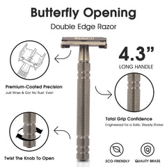 Keropy brass razor blade exposure detail for smooth shave potential