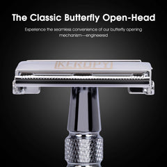 Keropy complete starter kit razor blades for a beginner-friendly shave.
