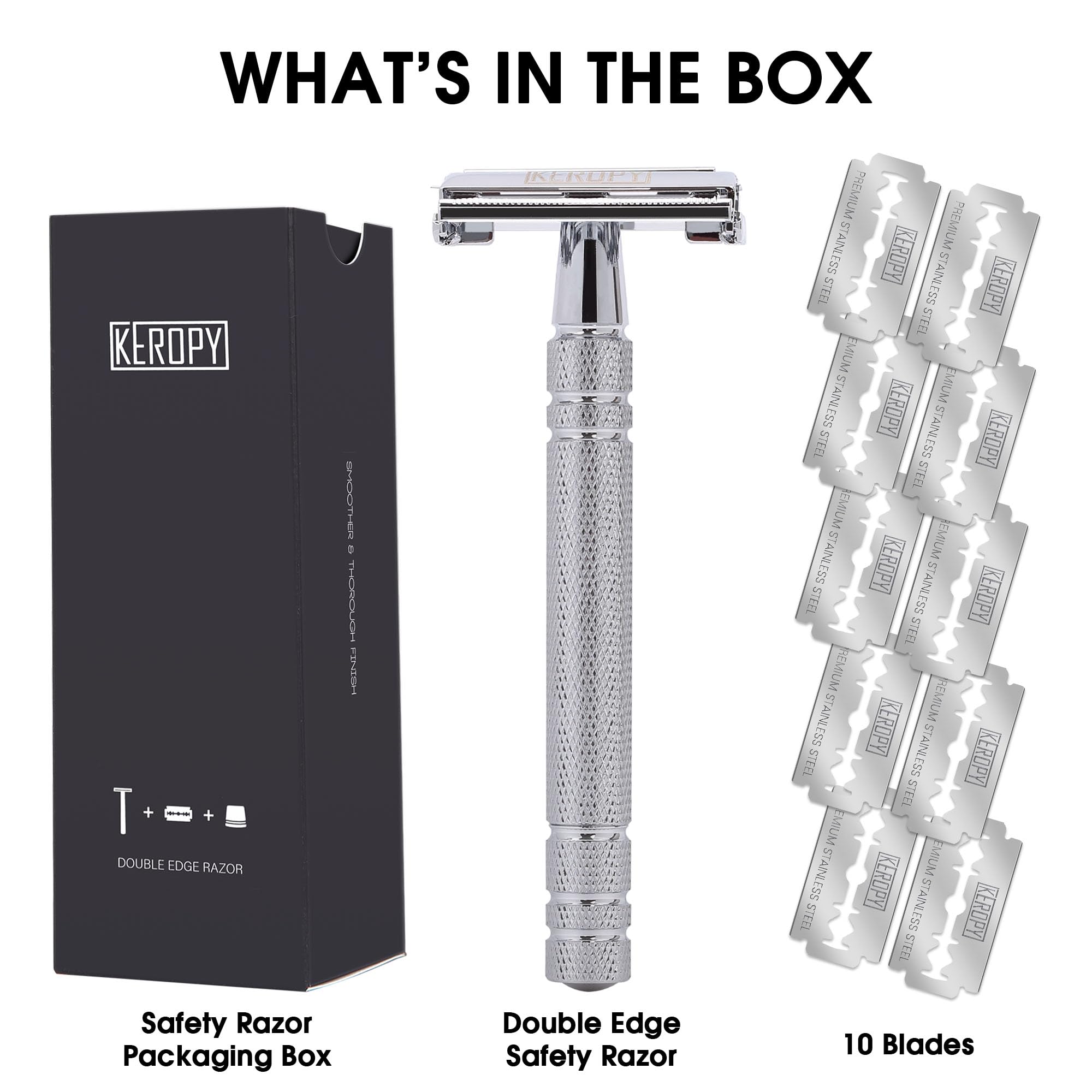 Keropy safety razor blades pack for long-lasting sharp performance