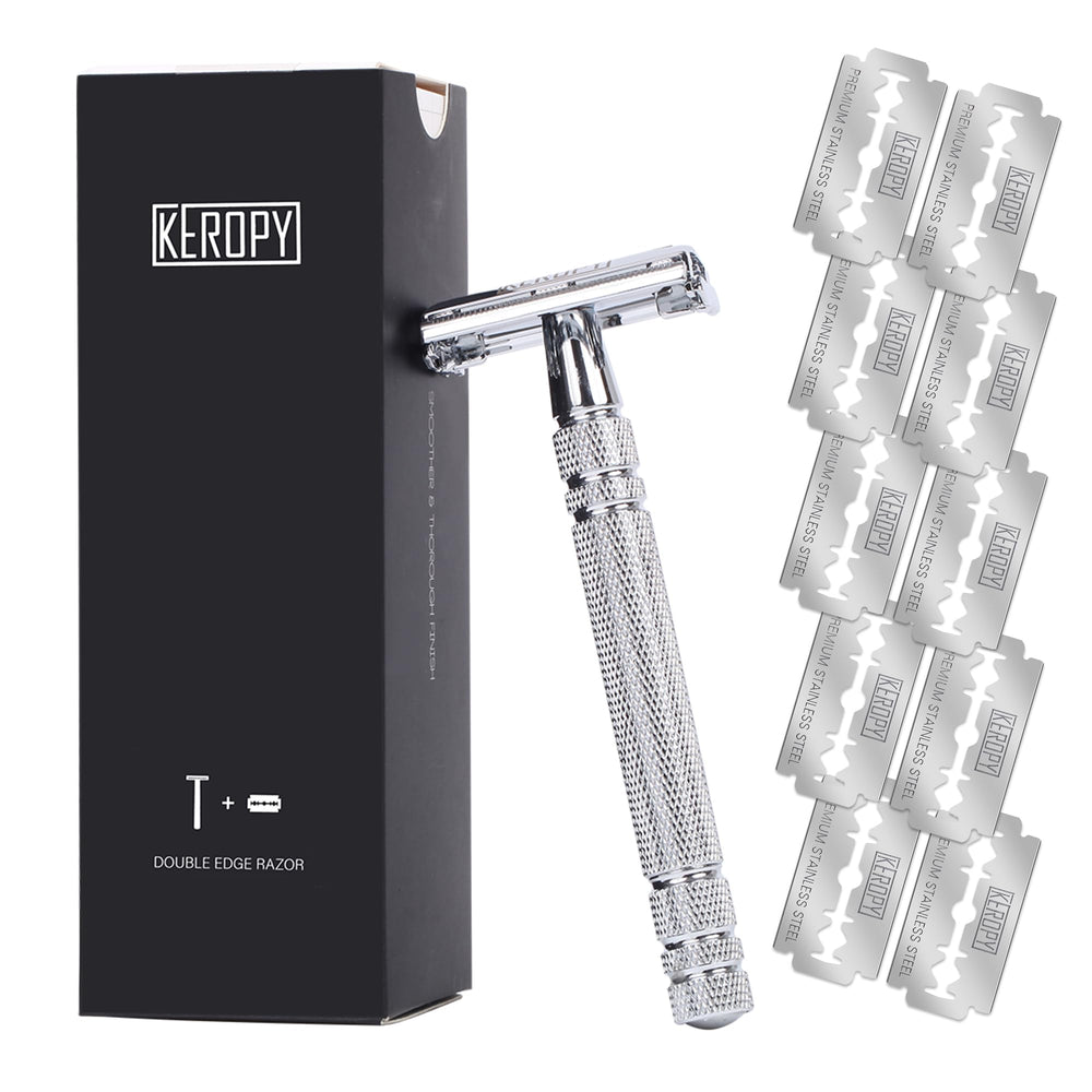 Keropy silver razor design presents an elegant, gift-ready look