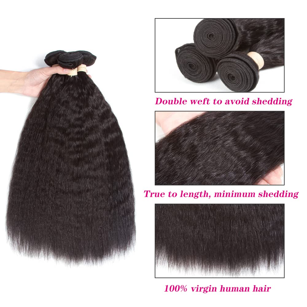 Kerriana kinky straight bundle 22 inch blends naturally for a seamless look.