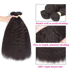 Kerriana kinky straight bundle 22 inch blends naturally for a seamless look.