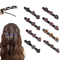 KERYALELA braided hair clips with sparkling crystals add subtle sparkle to updos.