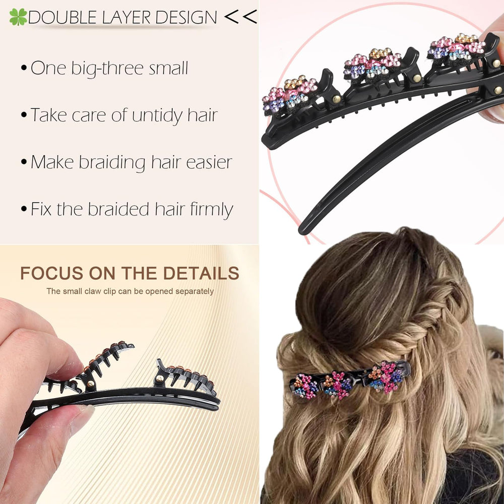 KERYALELA large clip with three small clips supports braided styles.