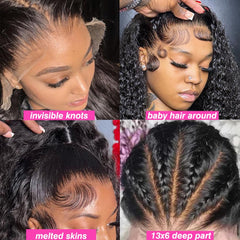 Keseyo pre-plucked baby hair water wave wig creates natural hairline framing
