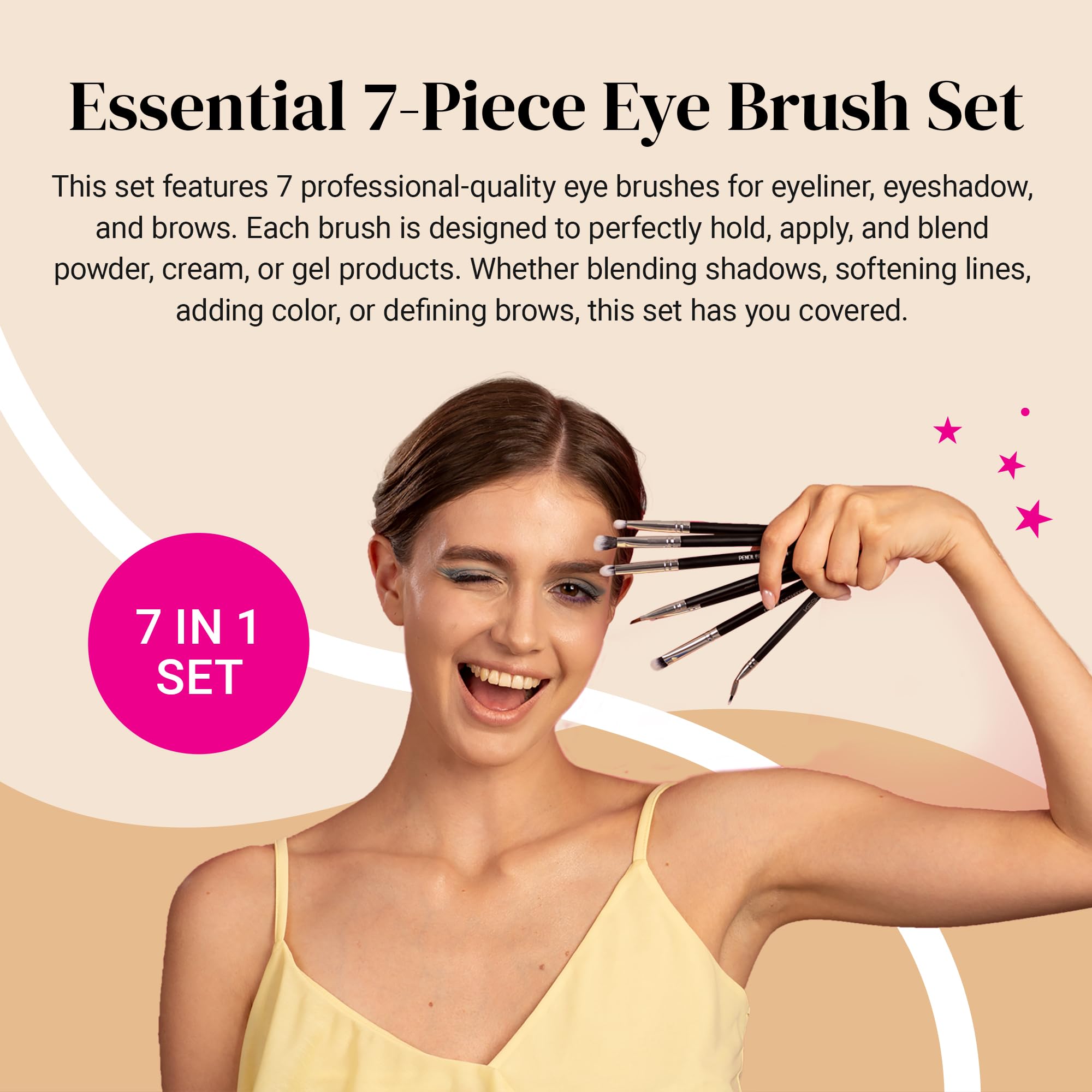 KESHIMA angled eyeliner brush delivers crisp, clean lines