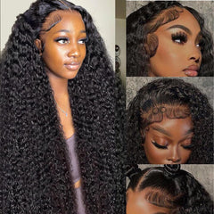 Keshon Deep Wave Wig front view with natural hairline and versatile part options.