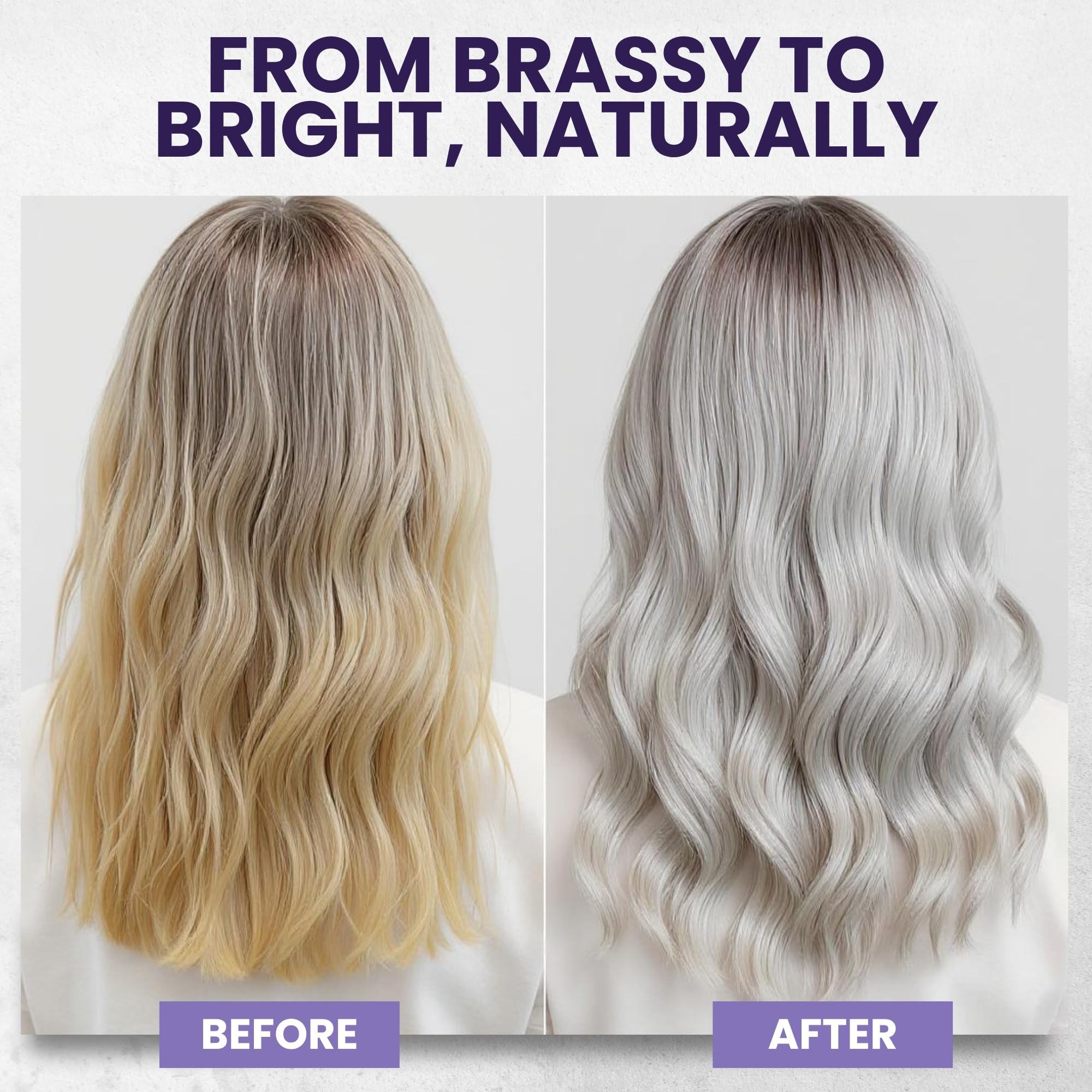 KESMEDIK Anti-Brass Toner swirl highlights the cooling violet shade on swirled hair