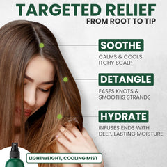 KESMEDIK Pure Tea Tree Oil Leave-In Detangler demonstrates smooth brushing across hair types.