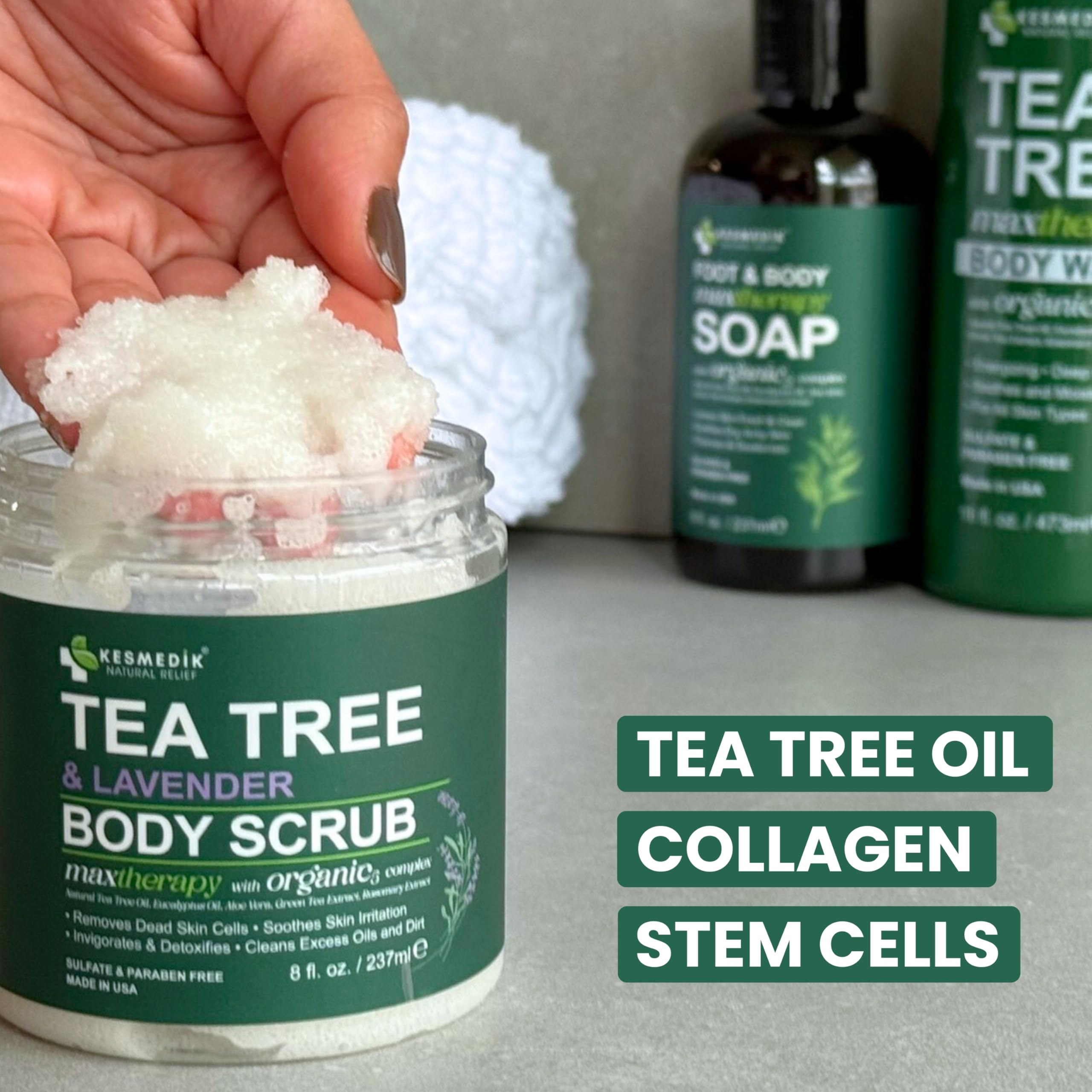KESMEDIK Stem Cells Collagen Shea Butter scene implies nourishing, revitalizing skin care