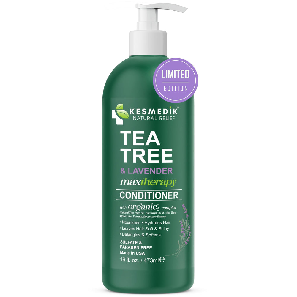 KESMEDIK Tea Tree Lavender Conditioner bottle-front for scalp refreshment and hydration.