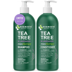 KESMEDIK Tea Tree Lavender Shampoo bottle front for refreshing scalp cleanse