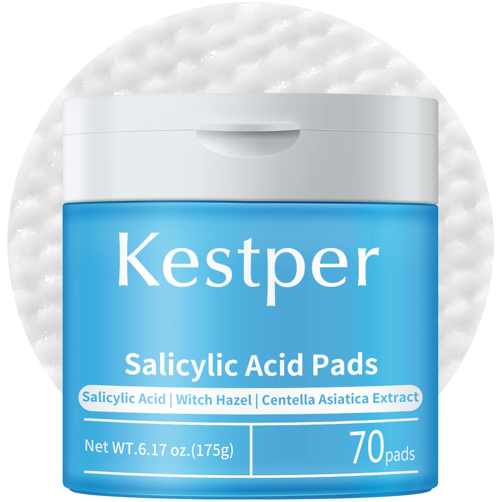 Kestper salicylic-acid exfoliating pads pack ready for daily pore cleansing and oil control.