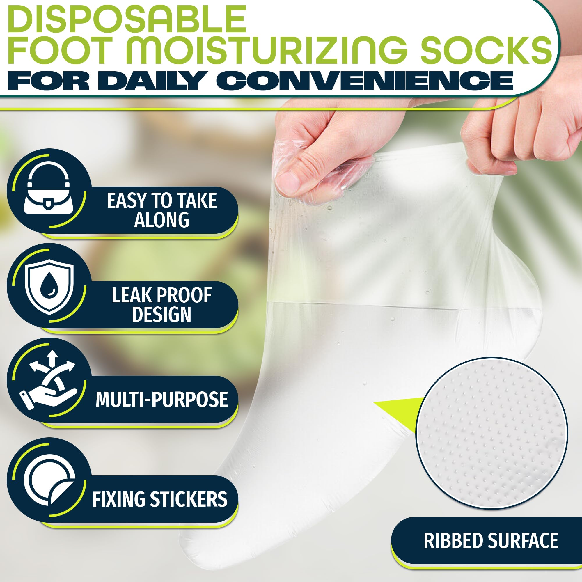 KETAR foot covers with 200 stickers enable snug closure after use.