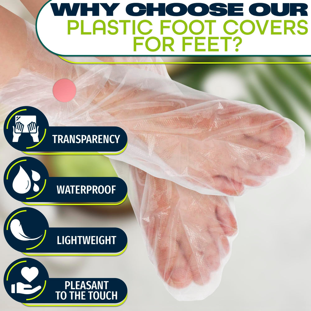 KETAR transparent foot covers in PE material suited for moisturizers and wax sessions.