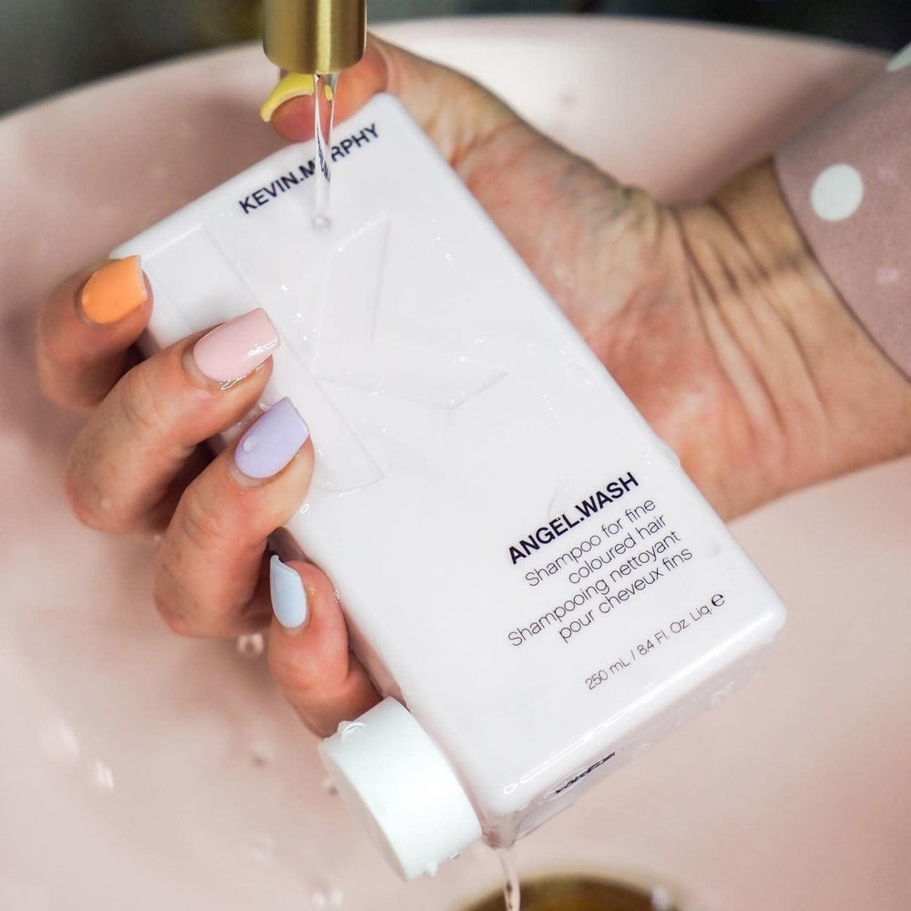 Kevin Murphy Angel Wash application hair image demonstrating gentle cleansing.