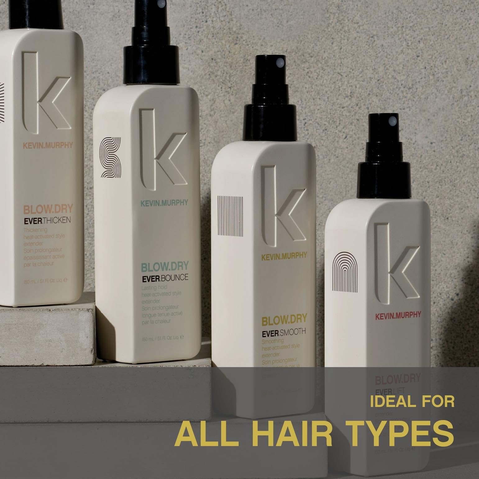 KEVIN.MURPHY blue-cypress-infused-hair-care emphasizes anti-frizz and resilience in humidity.