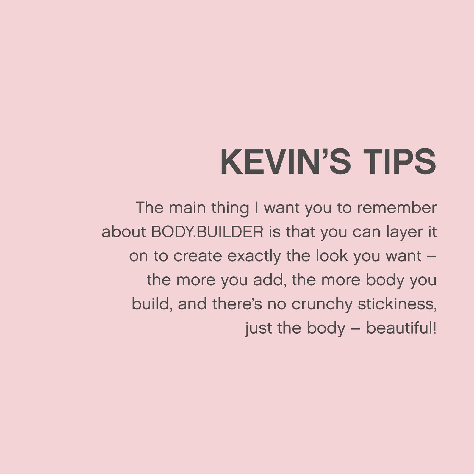 KEVIN.MURPHY BODY.BUILDER packaging swatch communicates clean, sulphate-free promise
