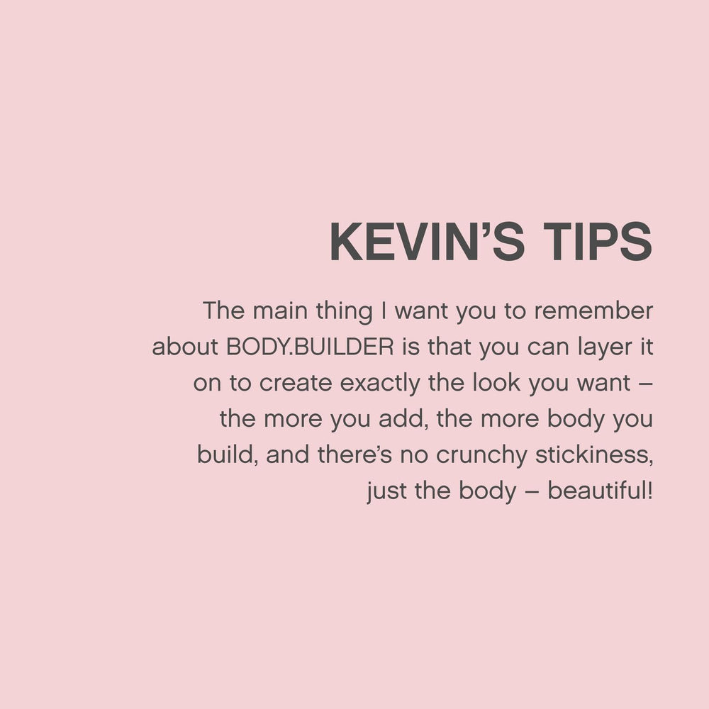 KEVIN.MURPHY BODY.BUILDER packaging swatch communicates clean, sulphate-free promise