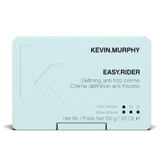 KEVIN.MURPHY EASY.RIDER bottle demonstrates anti-frizz control for all hair types.