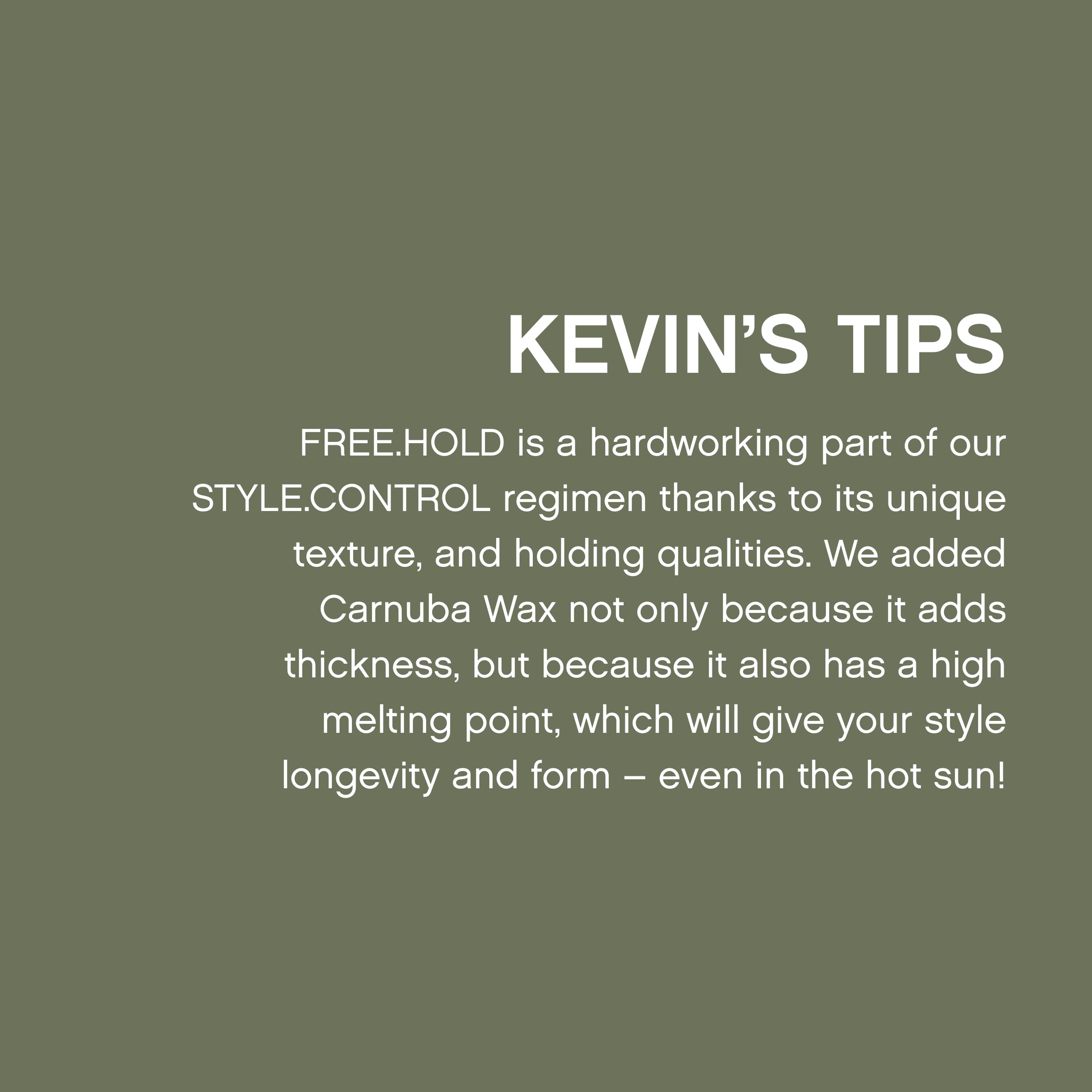 KEVIN.MURPHY Free.Hold works on all hair types for versatile styling