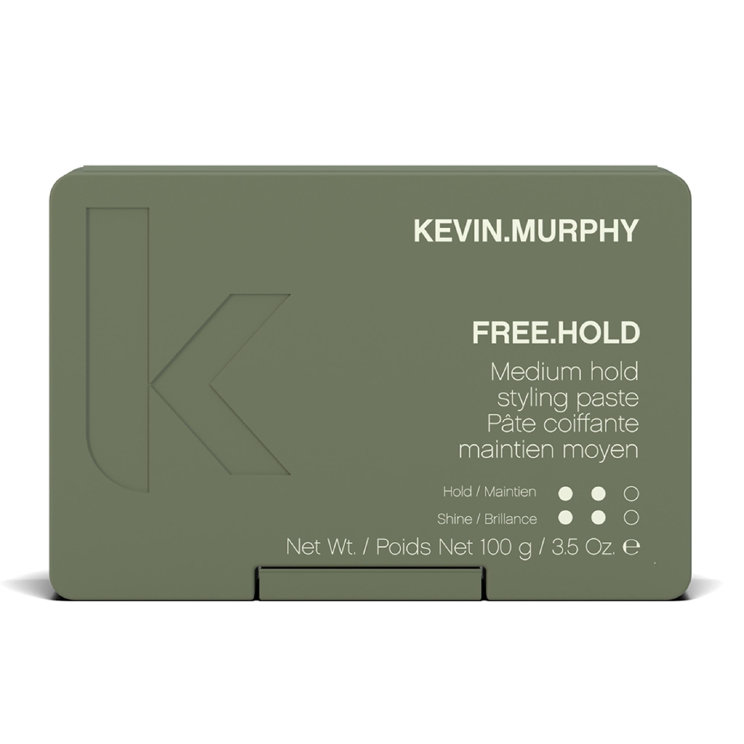 KEVIN.MURPHY FREE.HOLD jar close-up showing flexible medium hold and natural shine