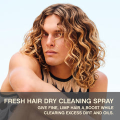 KEVIN.MURPHY Fresh.Hair spray-application close-up showing quick oil absorption and lift.