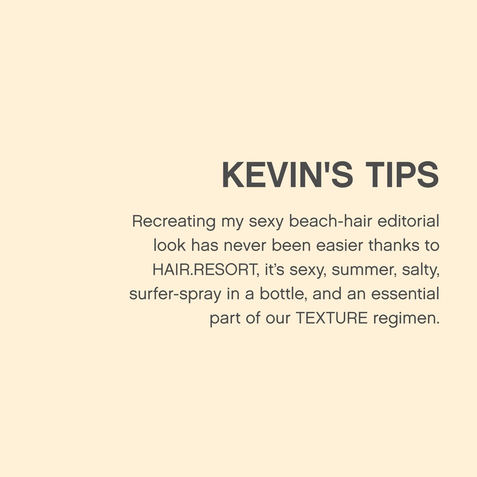 KEVIN.MURPHY HAIR.RESORT.SPRAY cruelty-free promise for ethical hair care.