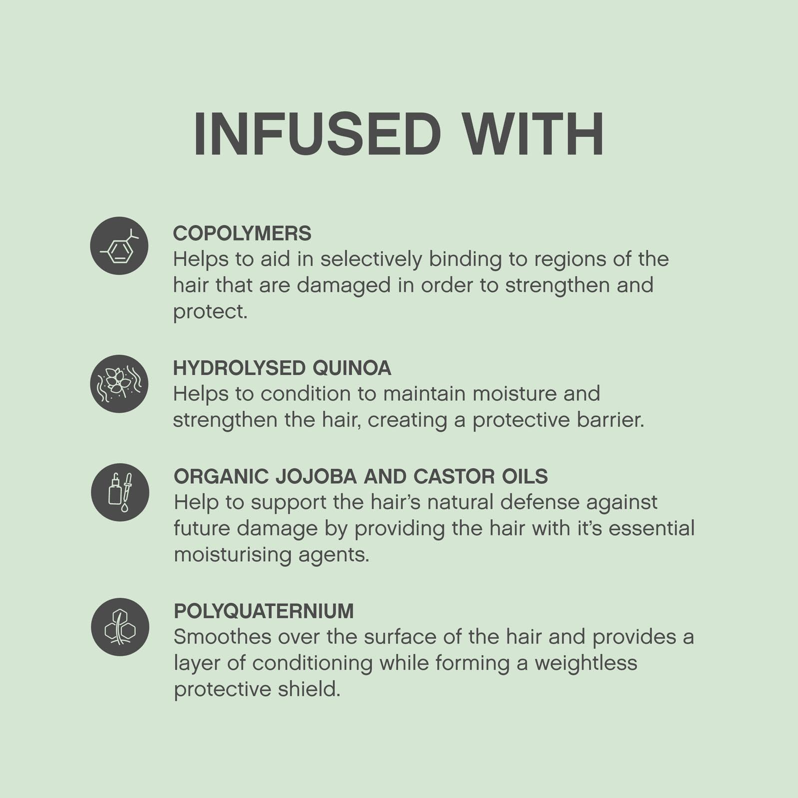 KEVIN.MURPHY HEATED.DEFENSE leave-in foam before styling offers heat protection.