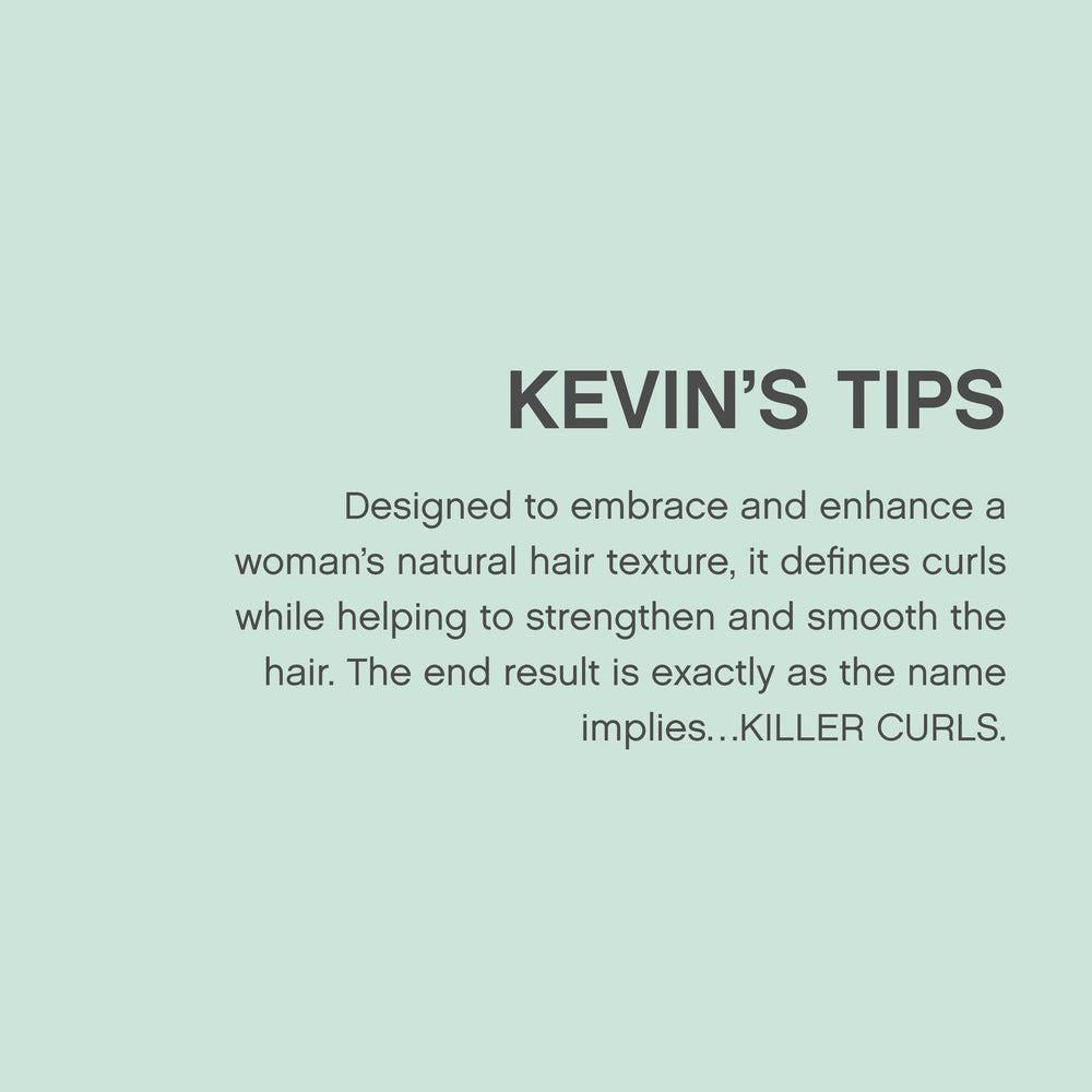 Kevin.Murphy Killer.Curls heat protection icon indicates up to 420F/216C safeguard.