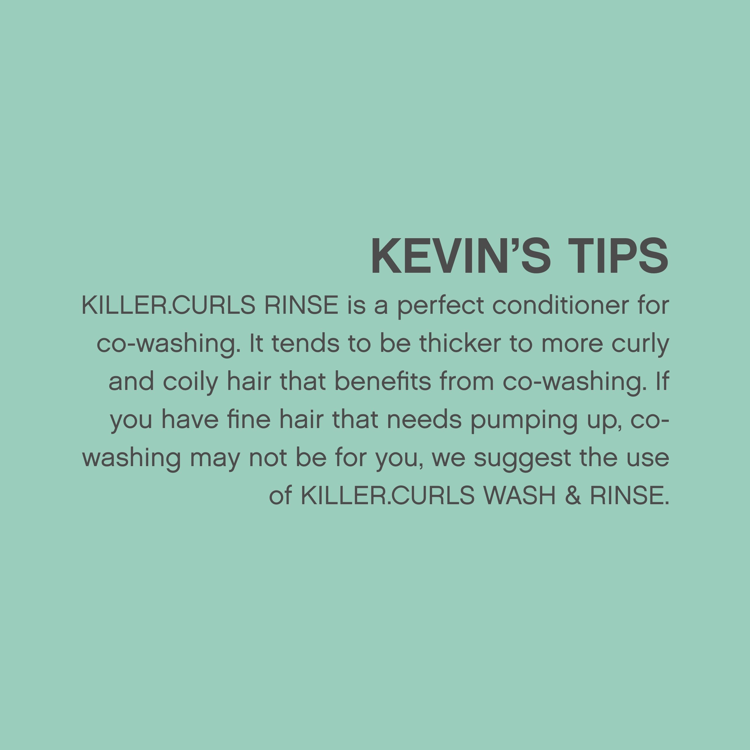 KEVIN.MURPHY Killer.CURLS RINSE colour-safe label emphasizing vibrancy protection