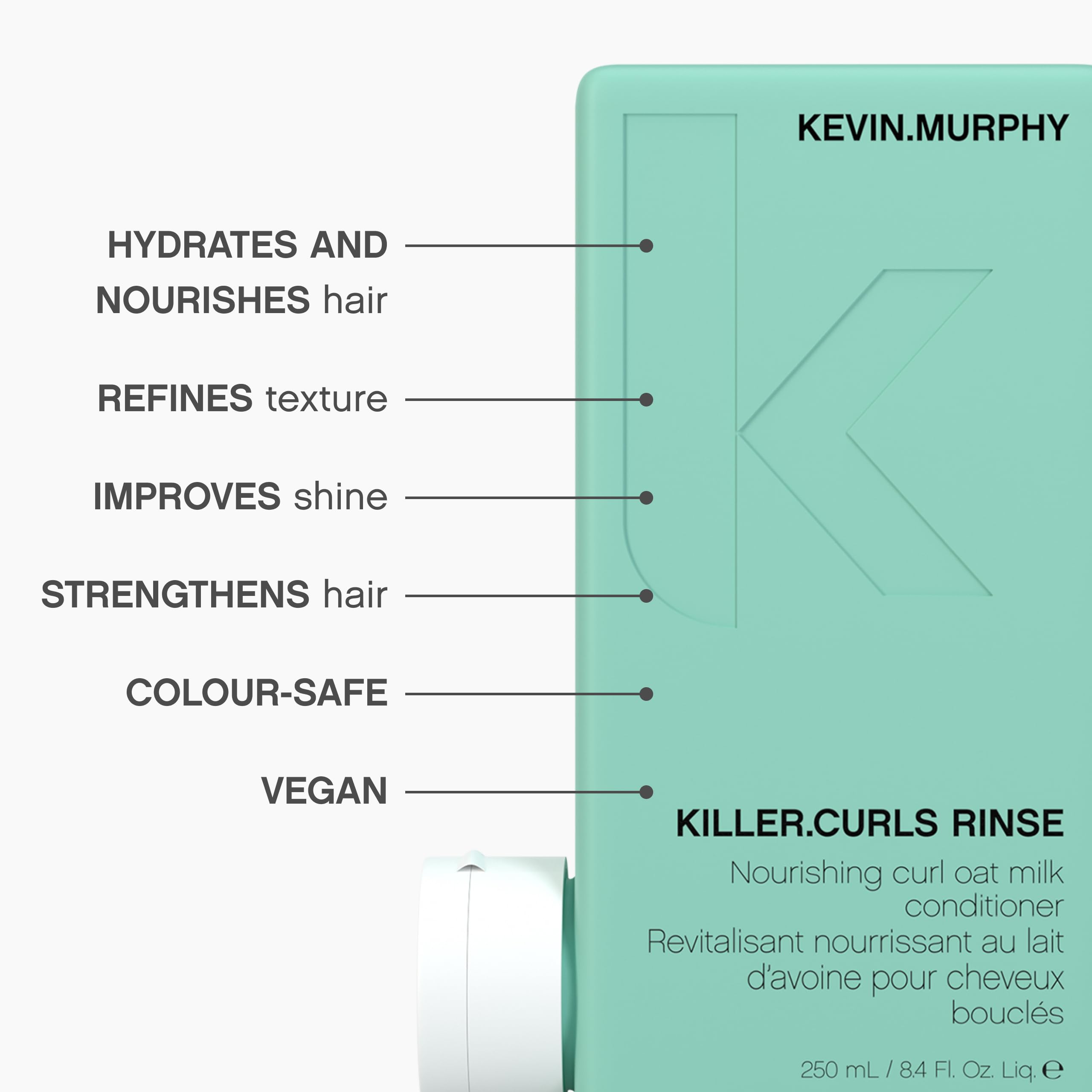 KEVIN.MURPHY Killer.CURLS RINSE texture closeup highlighting creamy hydration finish