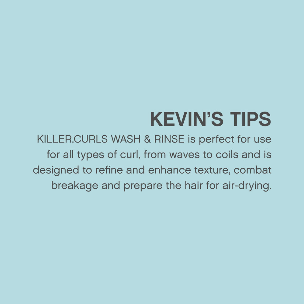 KEVIN.MURPHY Killer.Curls Wash color-safe badge communicates color protection